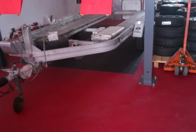 PVC Garagenboden, Bodenbelag für verölte Betonböden, Diamant-Oberfläche,