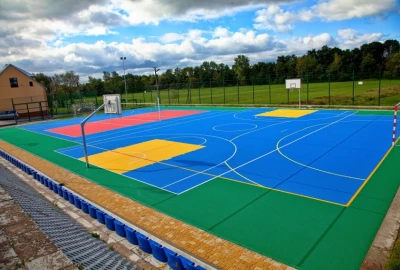 Sportboden PP-Kunststoff, witterungsbeständiger Sportboden im Outdoorbereich,