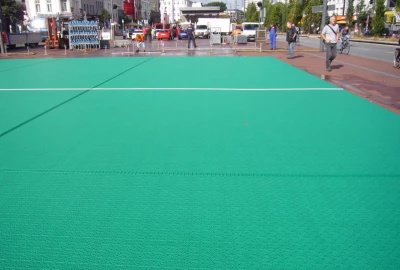 Veranstaltungsort Spielbudenplatz, Eventmeile in Hamburg,  Sportanlage mit mobilem Banden-System, 